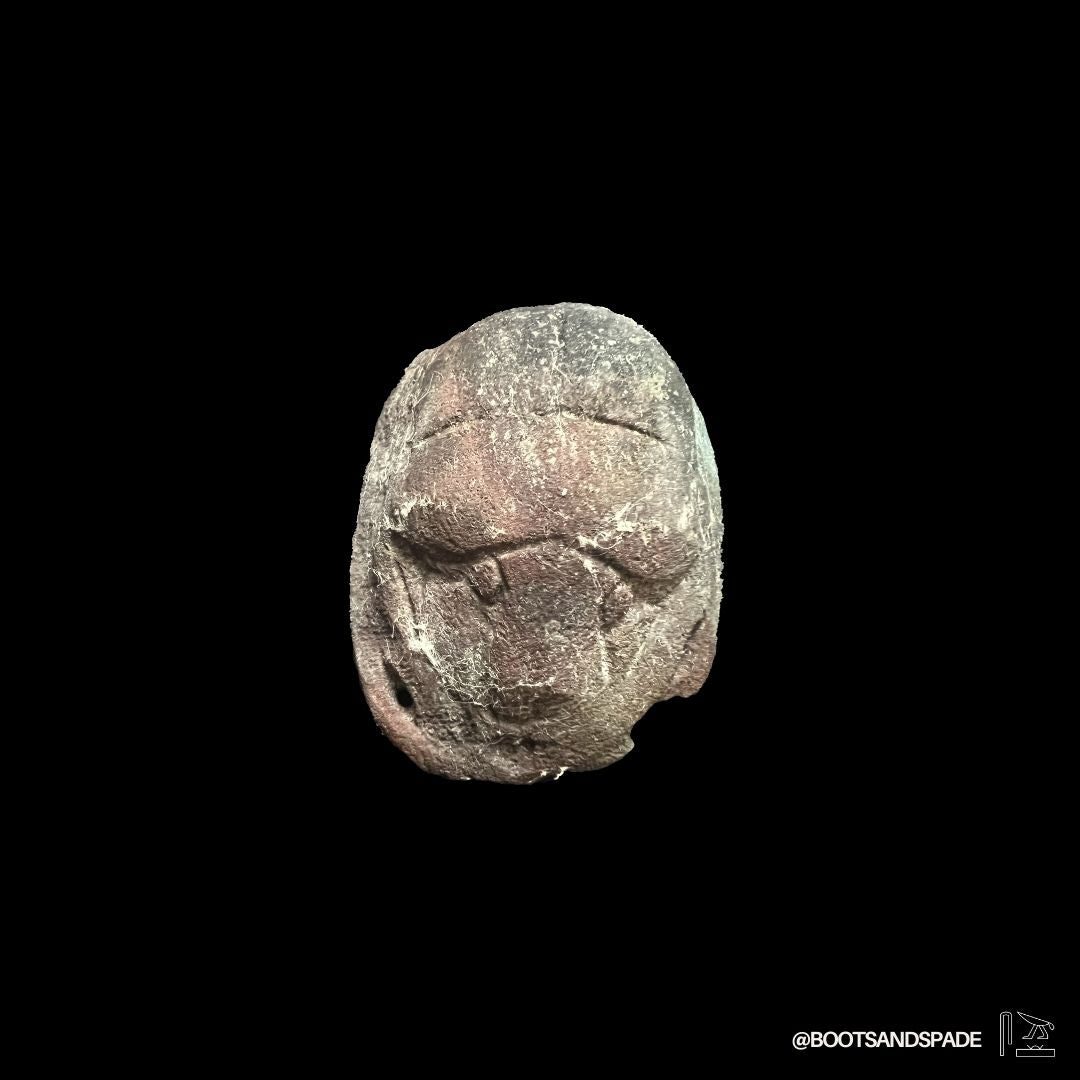 ex Bodo Bless Egyptian Blue Paste Glass Heart Scarab